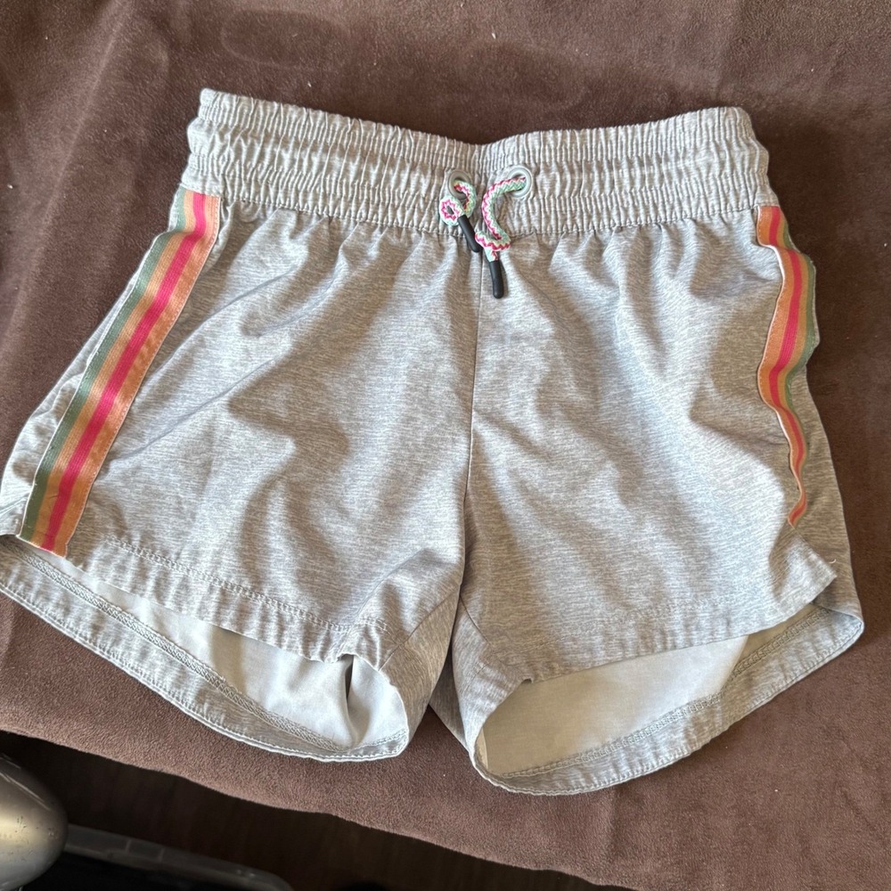Member's Mark Girls Gray Heathered Athletic Shorts Side‎ Stripe Size 10/12